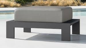 Walker Metal Ottoman With Graphite Sunbrella Cushions Reviews Crate And Barrel Sunbrella Cushions Metal Ottomans Ottoman