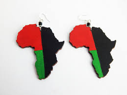 Africa Earrings Rbg Pan African Jewelry Hand Painted African Jewelry Africa Earrings Hand Painted Earrings