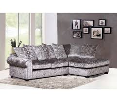 Marilyn Crushed Velvet Corner Sofa Silver Crushed Velvet Living Room Living Room Sofa Velvet Living Room