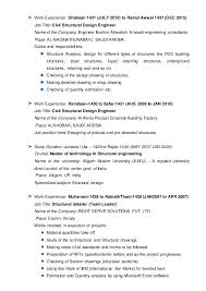cv of civil structural design engineer