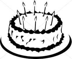 One birthday cake candle chocolate with format: Simple Black And White Birthday Cake Church Birthday Clipart