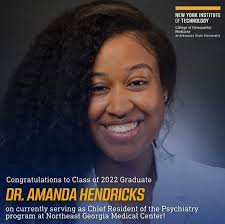 Amanda!! One of our very own Oakwood alumna, 2015 Biochemistry grad,  received her Doctorate in 2022 from New York Institute of Technology  College of Osteopathic Medicine at Arkansas State University, and now