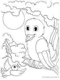 Mama And Baby Bird Coloring Page For Kids Bird Coloring Pages Animal Coloring Pages Tree Coloring Page