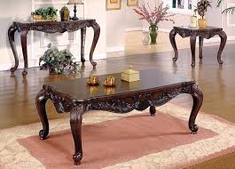 Elegant Traditional 3 Piece Living Room Table Set Cocktail Two End Tables Victorian Coffee Tables Coffee Table Living Room Table Sets