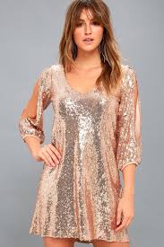 Valentines Adorewe Lulus Lulus Moment To Shine Rose Gold Sequin Shift Dress Lulus Adorewe Com Sequin Dress Rose Gold Sequin Dress Gold Sequin Dress