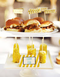 These delicious meals, snacks, and desserts are sure to please children and parents alike! Barbecue Pulled Pork And Corn On The Cob Backyard Party Food Birthday Party Food Barbeque Party