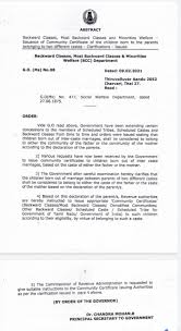 In Tamil Nadu Community Certificates For Kids Of Intercaste Marriage As Per Parents Wish Obc certificate means other backward classes certificate. in tamil nadu community certificates