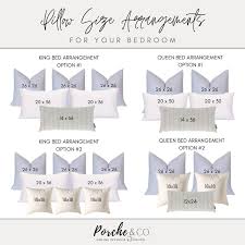 Our pillow size guide takes the guesswork out of selecting the perfect pillow for your needs. Porche Co Bedroom Throw Pillow Size Guide Porche Co Bedroom Arrangement Bedroom Pillows Throw Pillows Bedroom
