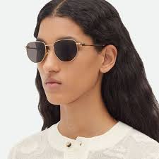 NEW Bottega Veneta BV1301S 001 Gold Grey Split Panthos Unisex Sunglasses