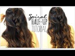 5min Spiral Half Updo Hair Tutorial Easy Hairstyles For School Prom Wedding Youtube Hair Styles Long Hair Styles Half Updo Hairstyles
