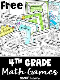 Free Fourth Grade Math Games For Home Learning Or School 4th Grade Math Games Printable Math Games Math Games