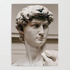 Michelangelo David Head 1 Poster By Alexandra Arts 18 X 24 Roman Sculpture Michelangelo Statue