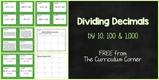 Dividing Decimals By 10 100 Or 1 000 The Curriculum