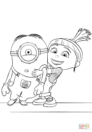 Agnes Gru And Minion Coloring Page Free Printable Coloring Pages In 2020 Minion Coloring Pages Minions Coloring Pages Minion Drawing