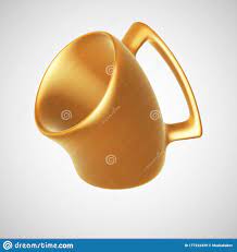 3D Golden Comic Mug Isolated on White Background. Stock Vector -  Illustration of beer, golden: 177222439