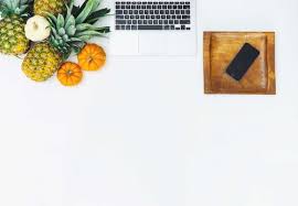 Apple Copy Space Desktop Flatlay Fruit Gourd Iphone Laptop Overhead Pineapple Pumpkin Technology White Background Pineapple Fruit Apple