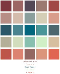 A powerful kitchen paint color combination of burnt orange and light powder blue makes this kitchen a standout. Colorglot