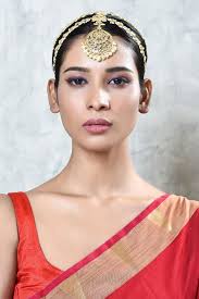 Buy White Semi Precious Stone Embedded Layered Maangtikka by Kiara Online  at Aza Fashions in US