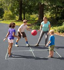 One person is the finder and counts while others hide. Playground Classic Games Set Kickball Hopscotch And Four Square Hearthsong