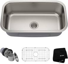 All luxier kitchen sinks are backed by a limited lifetime us warranty and customer support. Kraus Kbu14 31 Inch Undermount Single Bowl Stainless Steel Kitchen Sink With 10 Inch Bowl Depth 16 Gauge Scratch Resistant Satin Finish And Undercoated Insulation