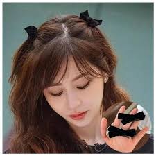 梨花HaNA 愛你CINDY BABE．浪姐同款蝴蝶結天鵝絨髮夾一對