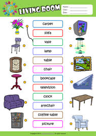 Learn the names of living room items/ objects with pictures and examples to improve and enhance your vocabulary in english. Living Room Esl Printable Worksheets For Kids 1