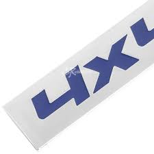 CAR 3M TAPE ON METAL EMBLEM DECAL LOGO TRIM BADGE POLISHED BLUE LETTERING  4X4 | eBay