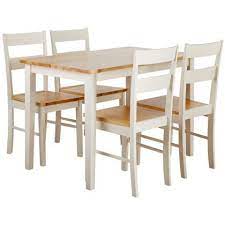 These small dining tables will fit perfectly into your tiny kitchen or dining room. Chicago Dining Table And 4 Two Tone Chairs Solid Wood Table Wooden Table And Chairs Round Wood Dining Table