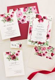 Crimson Floral Wedding Invitations Beacon Lane Wedding Invitations Wedding Invitation Envelopes Diy Wedding Invitations Creative Wedding Invitations