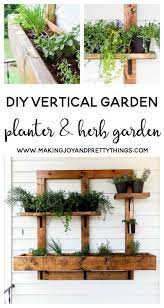 Diy Vertical Herb Garden And Planter 2x4 Challenge Vertical Garden Vertical Garden Diy Wall Planters Outdoor
