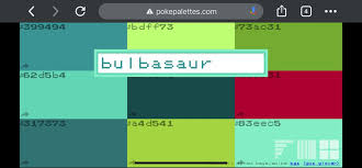 Bulbasaur Color Palette Color Palette Palette Chart