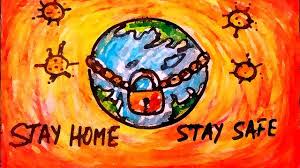 World Lockdown Easy Drawing With Oil Pastel Colors Stay Home Stay Safe Oil Pastel Colours Easy Drawings Oil Pastel
