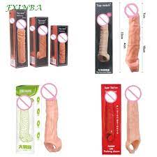 Fxinba 14-28cm Realistic Penis Sleeve Extender Big Cock Sleeve Dick  Enlargement Delay Reusable Condom Men Sex Toys (privacy Box) - Pumps &  Enlargers - AliExpress