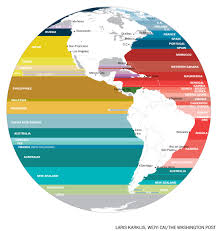 What S Across The Ocean From You When You Re At The Beach In 7 Fascinating Maps Ocean Map North America Map
