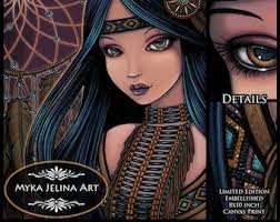 Dream Catcher Limited Edition Embellished Canvas Signed Art Print Native  Tribal Princess