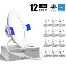 Ensenior 12 Pack 4 Inch Ultra Thin Led Recessed Ceiling Light With Junction Box 5000k Daylight 9w 75w Eqv Dimmable Can Killer Downlig