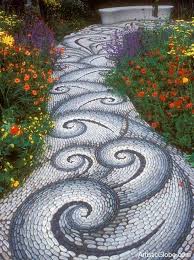 Dancing Down The Garden Path Mosaic Garden Stone Walkway Pebble Mosaic