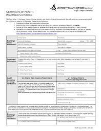 Learn how to take advantage of your health insurance benefits and perks. Certificate Of Health Insurance Coverage University