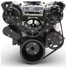 Eddie Motorsports 6 Rib Serpentine Pulley Kit W Remote Ps Reservoir Matte Black Finish Small Block Chevy