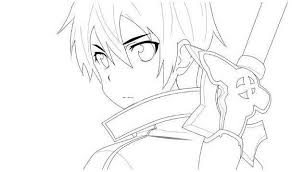 Kirito Sword Art Online Coloring Pages Sword Art Online Sword Art Online Drawing Sword Art Online Manga
