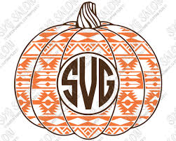Aztec Pumpkin Circle Monogram Frame Custom Diy Cutting File In Svg Eps Dxf Jpeg And Png