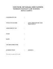 Customer service in the courts. Civil 2 Assignment 3 Final Pdf Council Of Legal Education Norman Manley Law School Mona Campus Candidate U2019s Id Title Of Course Assignment No Year Course Hero