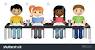 College Student At Desk Clipart