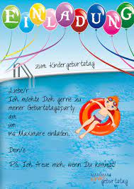 Einladung Kindergeburtstag Schwimmen Basteln Fun Wedding Invitations Birthday Invitations Invitations