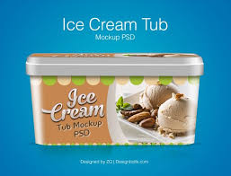 Free Ice Cream Tub Packaging Mockup Psd Ice Cream Tubs Ice Cream Packaging Packaging Template Design
