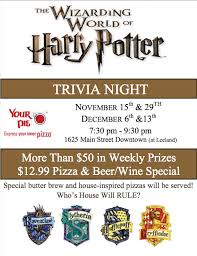 Tuesday flying saucer trivia bowl. Harry Potter Trivia Night At Your Pie 365 Things To Do In Houston