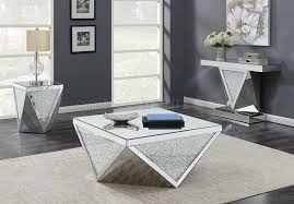 Everly quinn sheena modern rectangular metal and mirror coffee table with storage. 722508 Coffee Table In Mirror Crystal By Coaster W Options