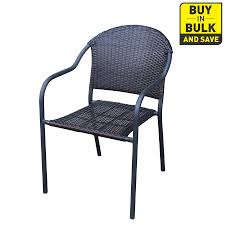 Style Selections Pelham Bay Black Wicker Stackable Metal Stationary Dining Chair S With No Fabric Woven Seat Lowes Com Stackable Dining Chairs Outdoor Dining Chairs Patio Dining Chairs