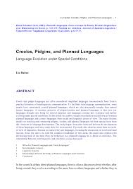 Maybe you would like to learn more about one of these? Pdf Pidgins Creoles And Planned Languages Linguistic Development Under Special Conditions