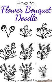 Easy Flower Bouquet Drawing Step By Step Tutorial Flower Bouquet Drawing Flower Doodles Flower Sketch Pencil